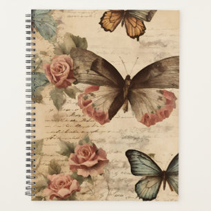 Agenda Floral y mariposa vintage