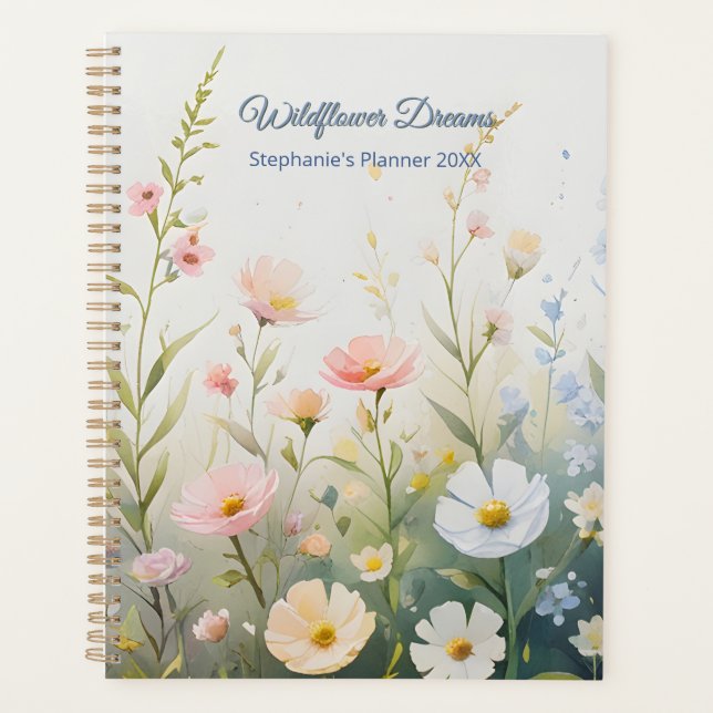 Agenda Floreciente prado de flores silvestres con pastel  (Anverso)