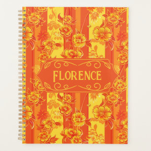 Agenda Florencia Floral amarilla y Naranja