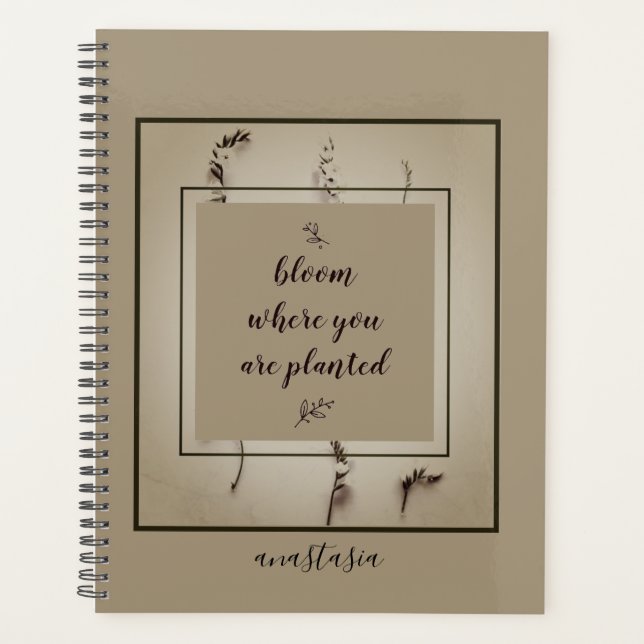 Agenda Florencia verde de moda Anastasia floreciente dond (Anverso)