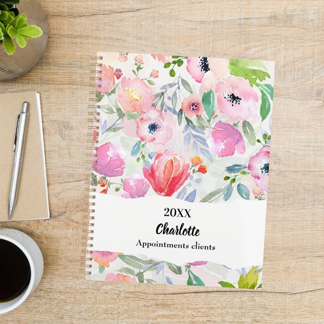 Agenda Flores acuareladas rosadas y moradas 2026 (Subido por el creador)