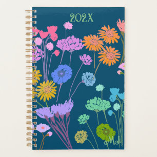 Agenda Flores alegres y coloridas Oscuras Verde azuladas+