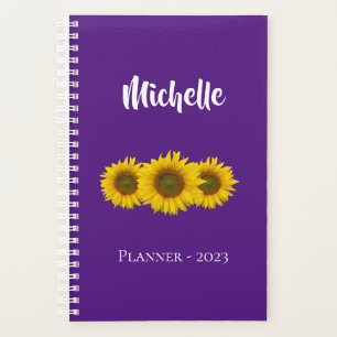 Agenda Flores amarillas de moda morado floral
