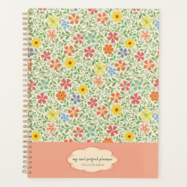 Agenda Flores amarillas rosadas florales Estilo de cosech