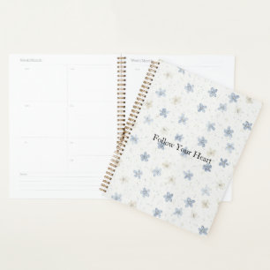 Agenda Flores Azules Crema Chic  