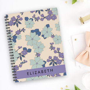 Agenda Flores azules, flores moradas, flores, tu nombre