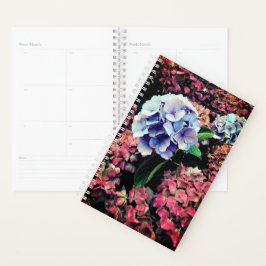 Agenda Flores azules y rosas