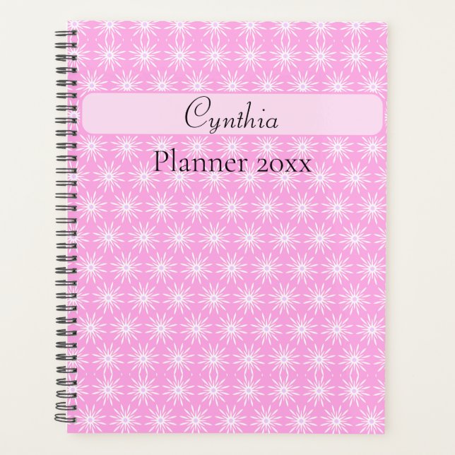 Agenda Flores blancas de estreno en rosa (Anverso)
