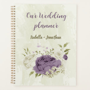 Agenda flores blancas malva vegetación boda