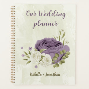 Agenda flores blancas malva vegetación boda