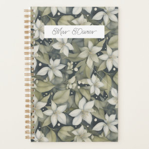 Agenda Flores blancas personalizadas en calénder de salvi