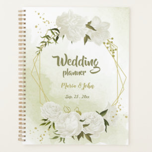 Agenda flores blancas románticas vegetación boda