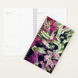 Agenda Flores blancas, rosas y violetas