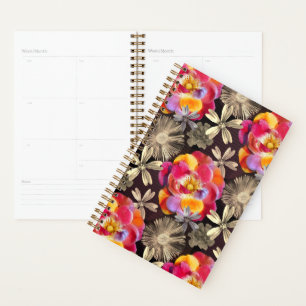Agenda Flores Boho Floral Bold Pattern - Rosa gris rosado