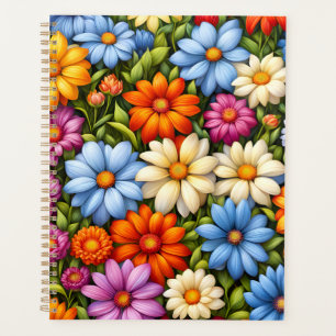 Agenda Flores bonitas, brillantemente coloreadas,