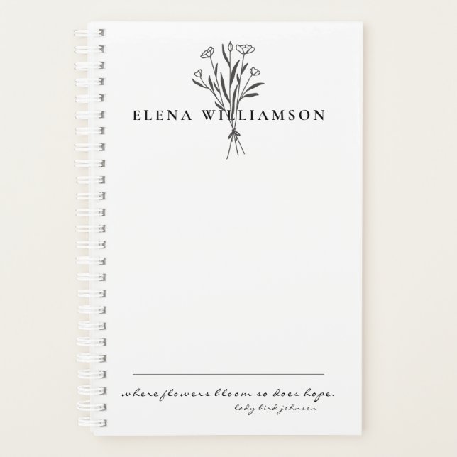 Agenda Flores Botánicas Personalizadas Mensaje de Esperan (Anverso)