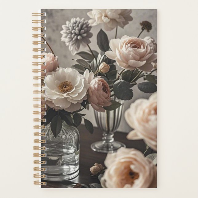 Agenda Flores coloridas Elegante de inspiración vintage (Anverso)