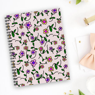 Agenda Flores Coloridas, Patrón Floral, Verdor, Boho