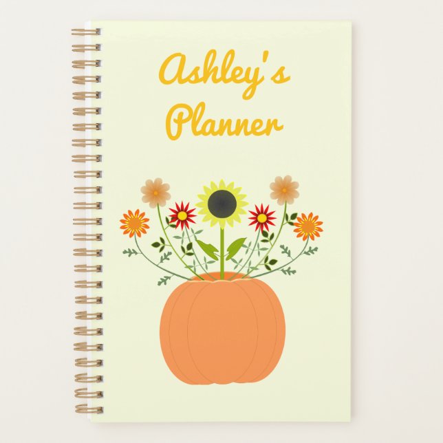 Agenda Flores de Acción de Gracias en Personalizado de Ca (Anverso)