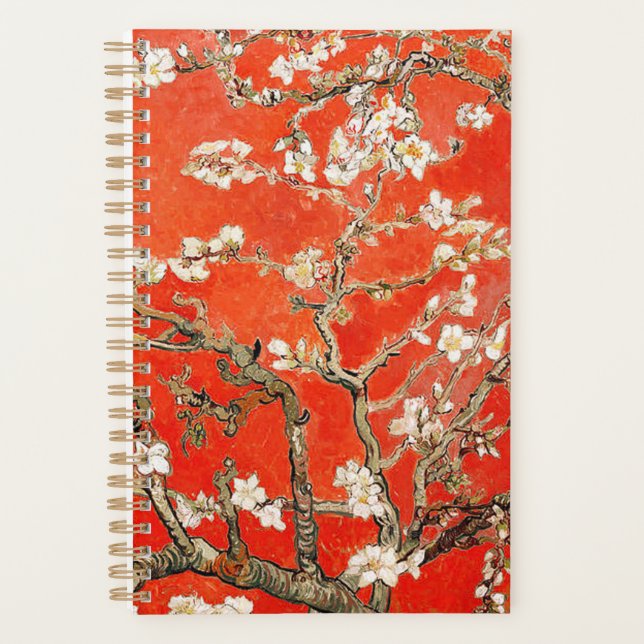 Agenda Flores de almendra roja Vincent Van Gogh (Anverso)