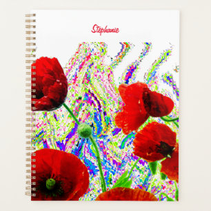 Agenda Flores de amapola de flores coloridas artesanías n