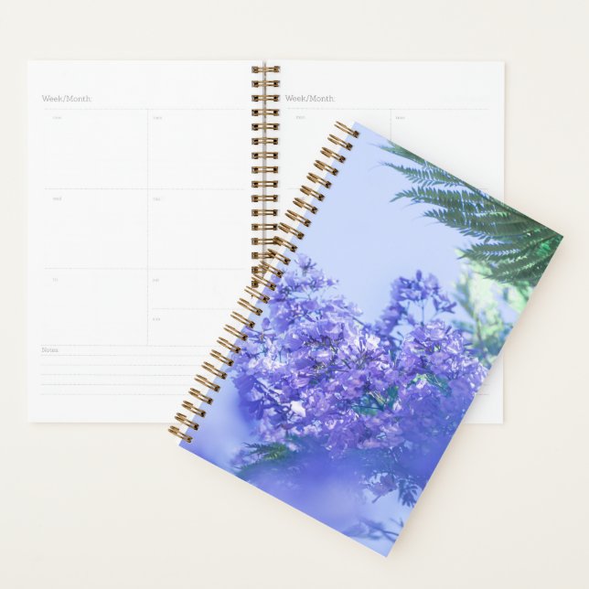 Agenda Flores de árbol pastel morado Jacaranda (Demostración)
