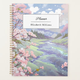 Agenda Flores de cerezo personalizadas acuarela pastel