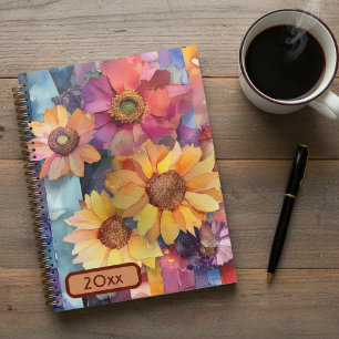 Agenda Flores de color de papel desgarradas 20XX Planner