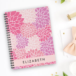 Agenda Flores De Dahlia Rosa, Patrón De Flores, Tu Nombre