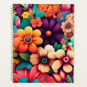 Agenda Flores de época coloridas y vírgenes