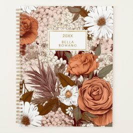 Agenda Flores de flores de mauve vintage Rubor Sienna Mau