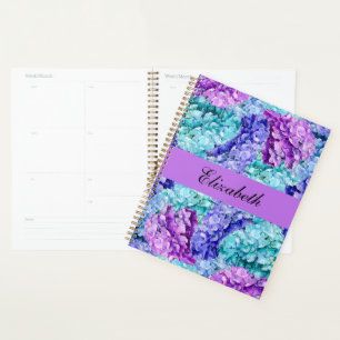 Agenda Flores de hidrangea magníficas, personalizables