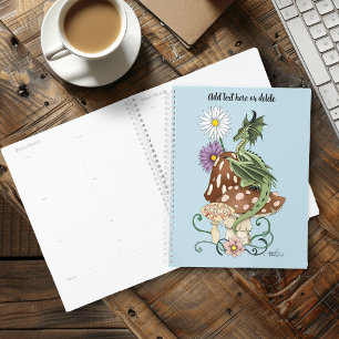 Agenda Flores de Hongo de Dragón de Fantasía Verde Capric