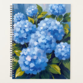 Agenda Flores de Hortensias Azules Acuarela Floral