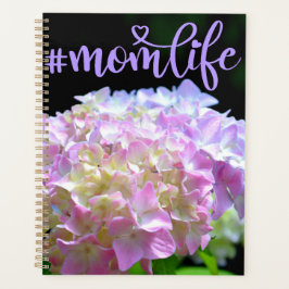 Agenda Flores de hortensias violetas amarillas y suaves