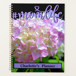 Agenda Flores de hortensias violetas amarillas y suaves