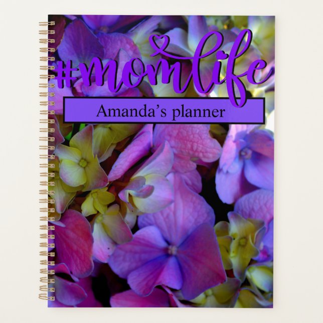 Agenda Flores de Hydrangeas azul morado (Anverso)