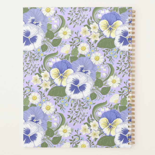Agenda Flores de jardín de primavera sobre lavanda (Reverso)