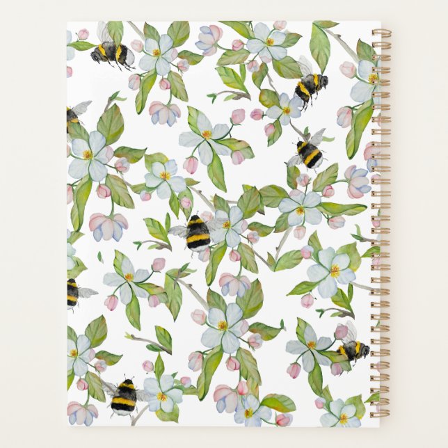 Agenda Flores de jardín de primavera y abejorros (Reverso)
