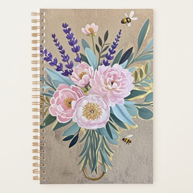 Agenda Flores de lavanda de Bouquet peonies Rustic (Anverso)