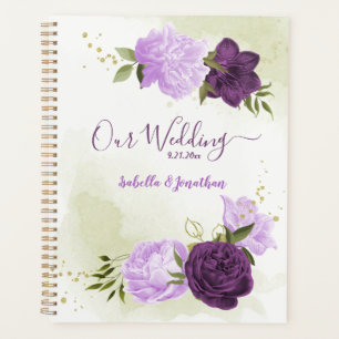 Agenda Flores de lila púrpura de berenjena verde