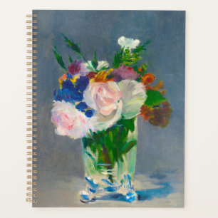 Agenda Flores de manet en una maleta de cristal