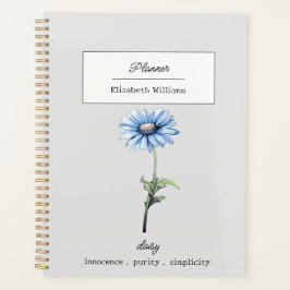 AGENDA FLORES DE NACIMIENTO AZUL DE ABRIL PERSONALIZADOS