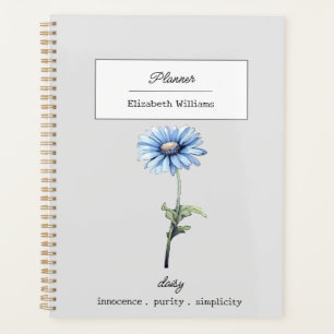 AGENDA FLORES DE NACIMIENTO AZUL DE ABRIL PERSONALIZADOS