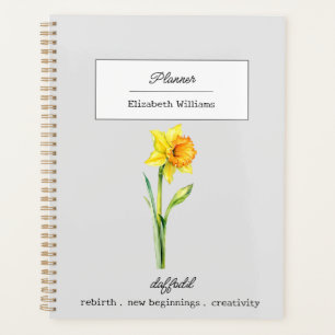 AGENDA FLORES DE NACIMIENTO DE DAFFODIL DE MARZO PERSONAL