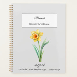 AGENDA FLORES DE NACIMIENTO DE DAFFODIL DE MARZO PERSONAL