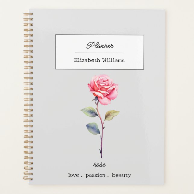 AGENDA FLORES DE NACIMIENTO ROSA DE JUNIO PERSONALIZADOS (Anverso)