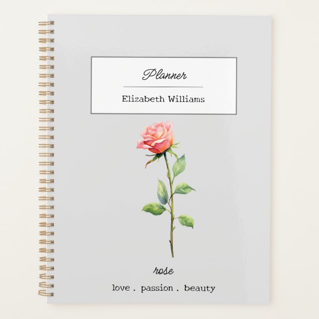 AGENDA FLORES DE NACIMIENTO ROSA DE JUNIO PERSONALIZADOS (Anverso)