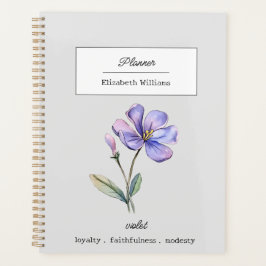 AGENDA FLORES DE NACIMIENTOS VIOLETOS DE FEBRERO PERSONAL