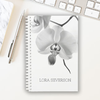 Agenda Flores de orquídeas blancas y negras